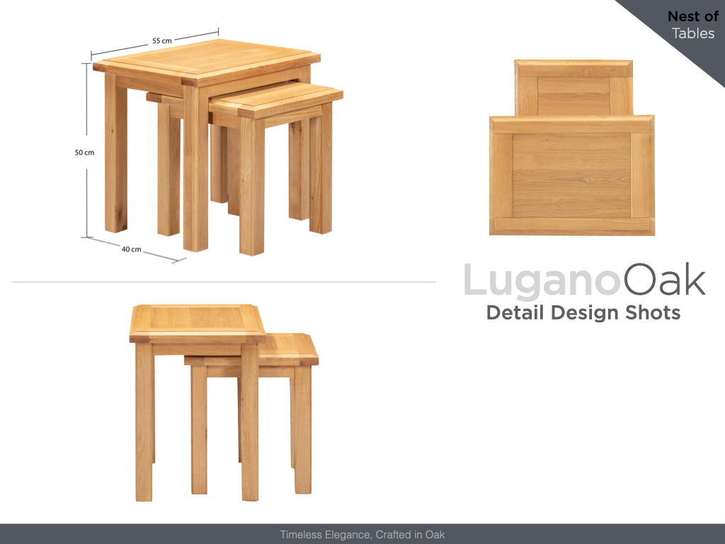 Lugano Oak Nest of Tables