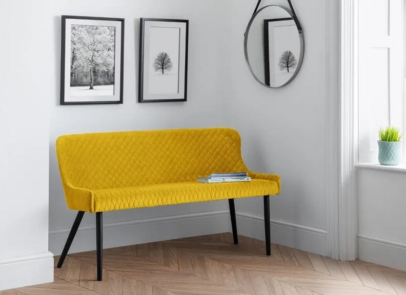 Luxe High Back Velvet Bench