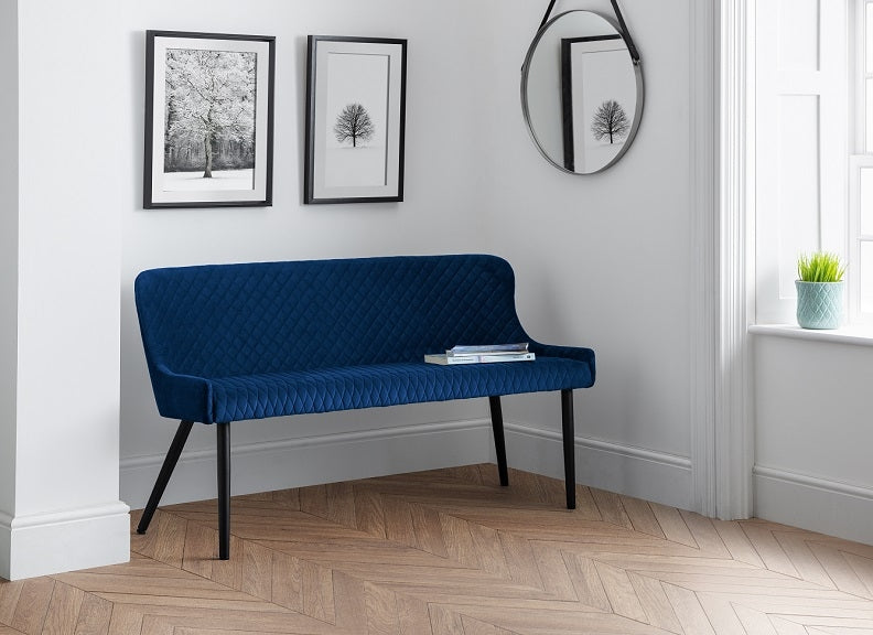Luxe Blue Dining Bench Room