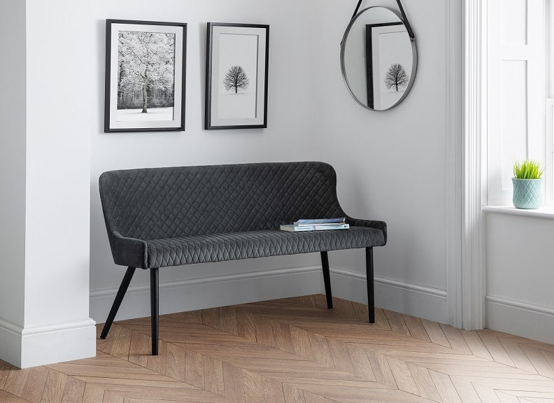 Luxe Grey Dining Bench Room