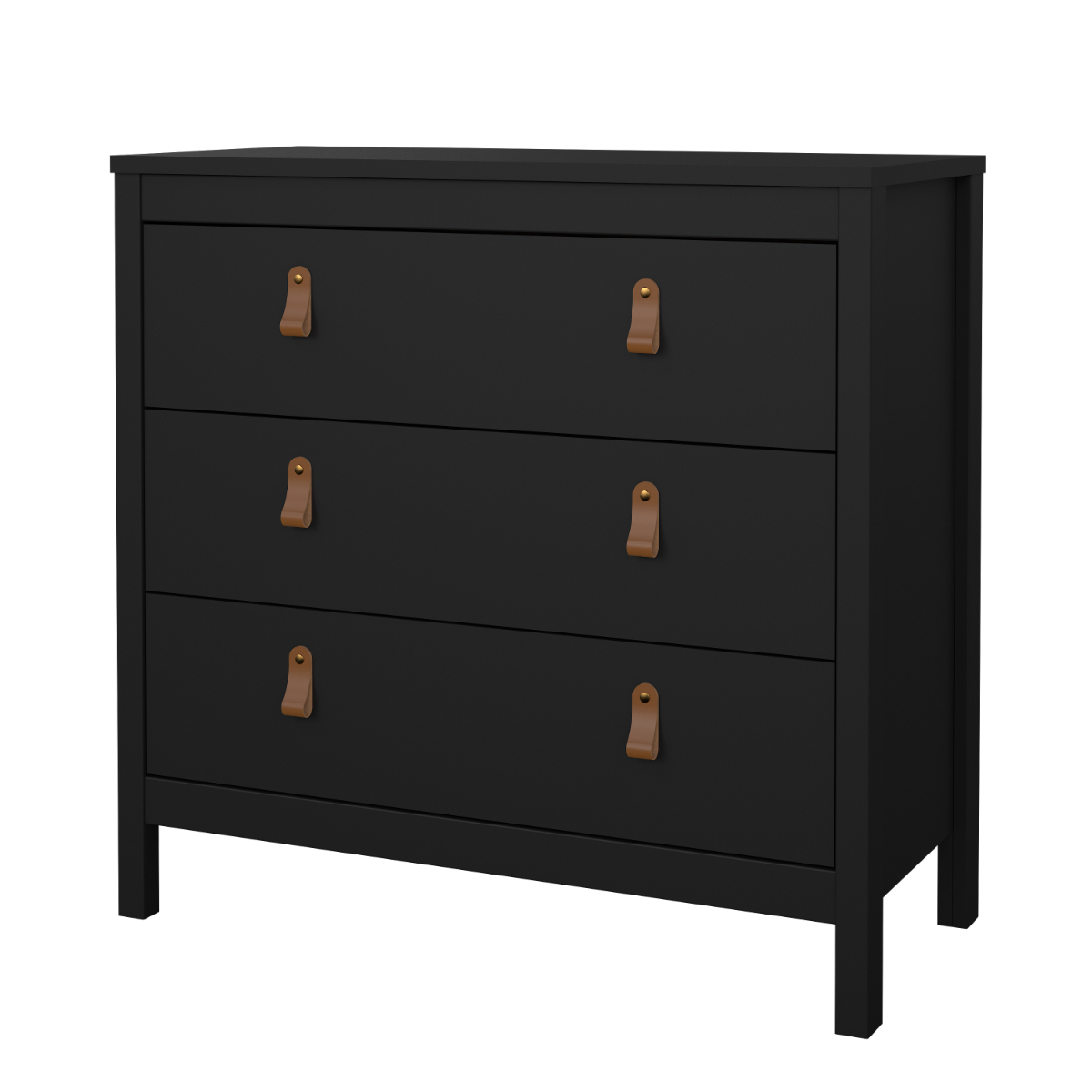 Madrid 3 Drawer Chest  - Black