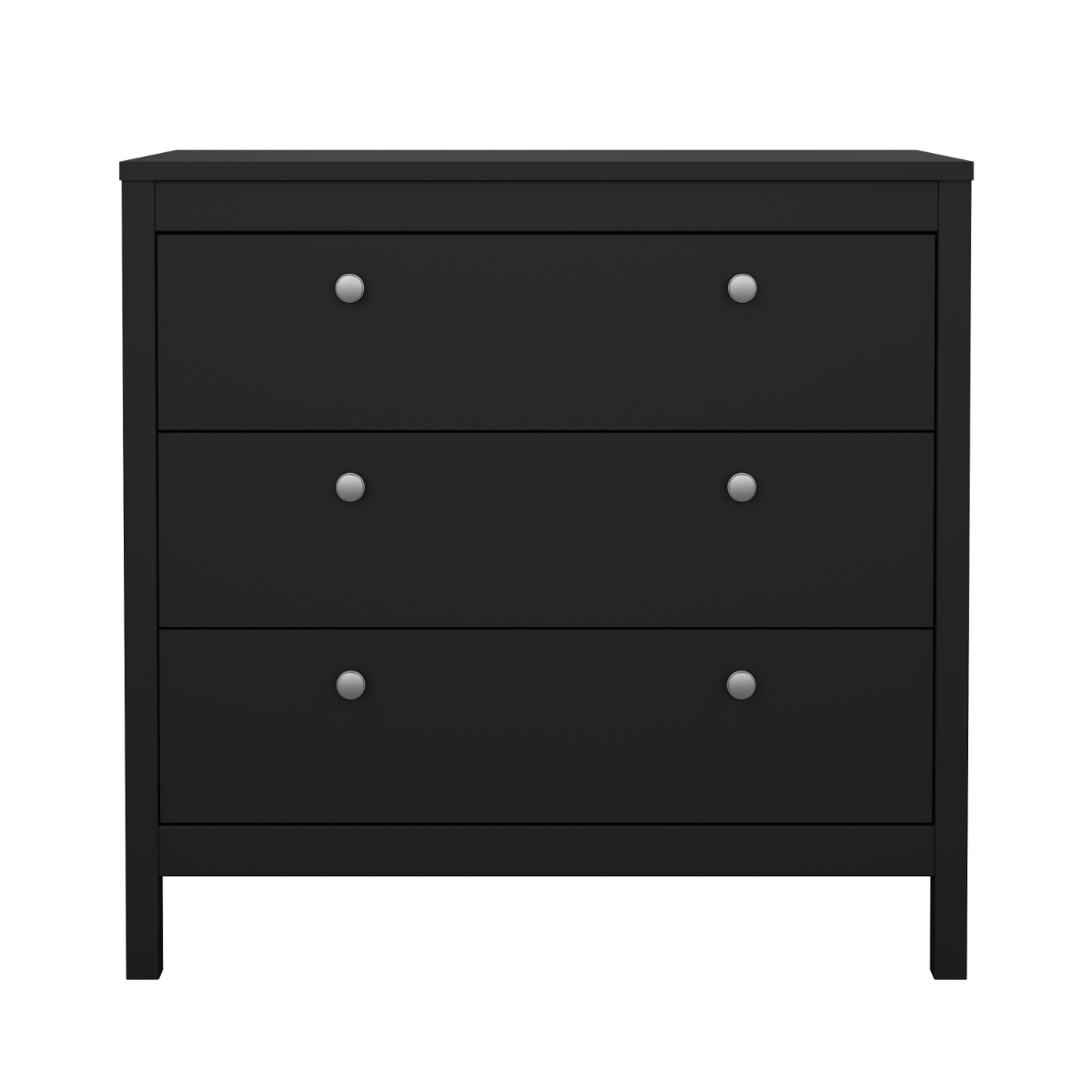 Madrid 3 Drawer Chest  - Black