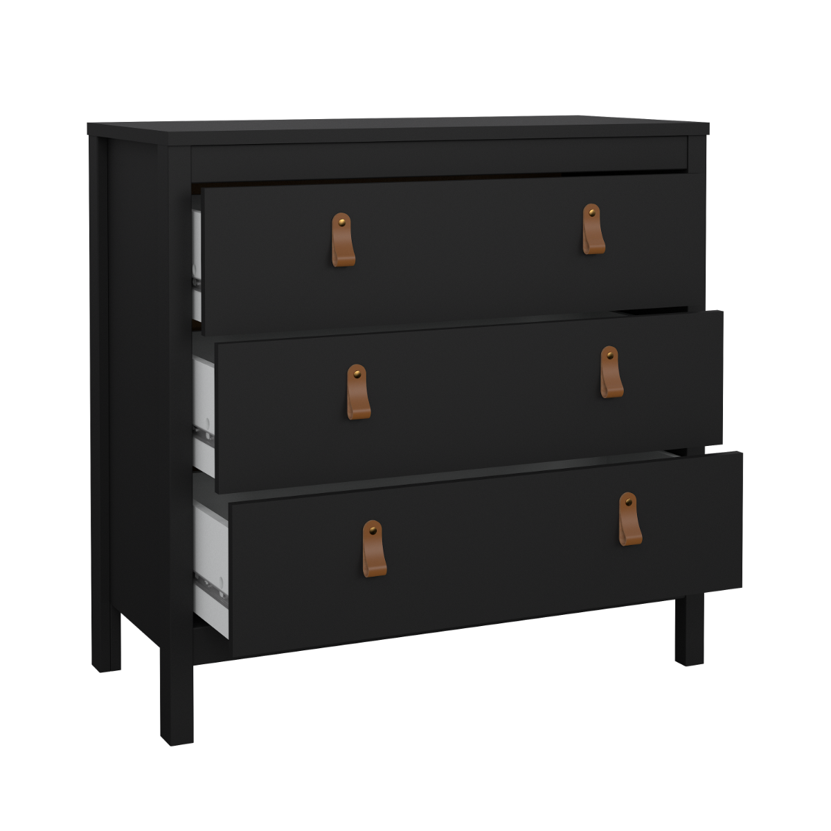 Madrid 3 Drawer Chest  - Black