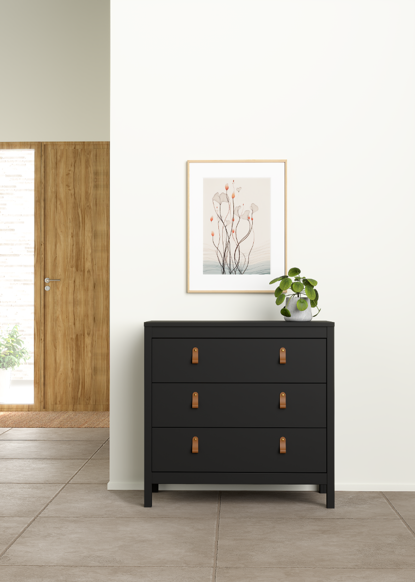 Madrid 3 Drawer Chest  - Black