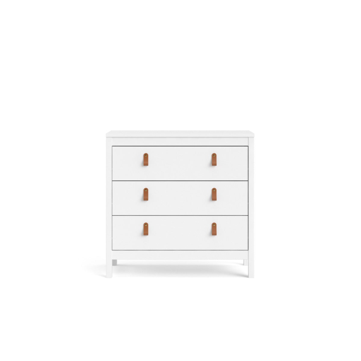 Sleek White Madrid 3 Drawer Chest for Stylish Storage