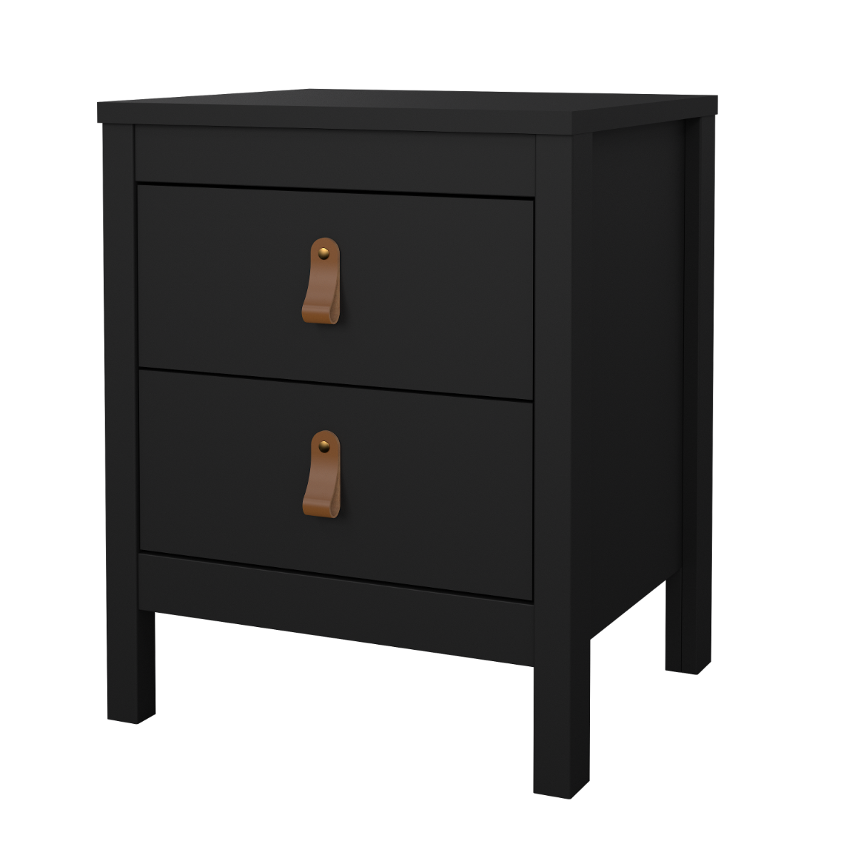 Madrid 2 Drawer Nightstand  - Black