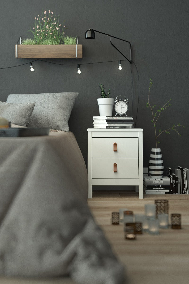 Madrid 2 Drawer Nightstand  - White