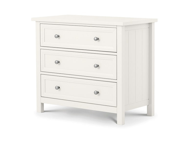 Maine White Three Drw. Chest