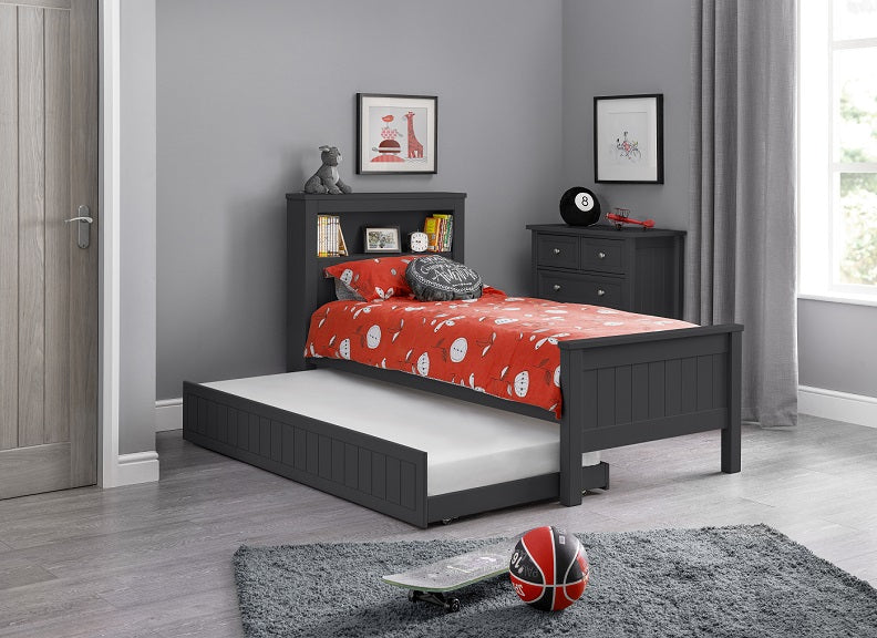 Maine Anthracite Bookcase Bed