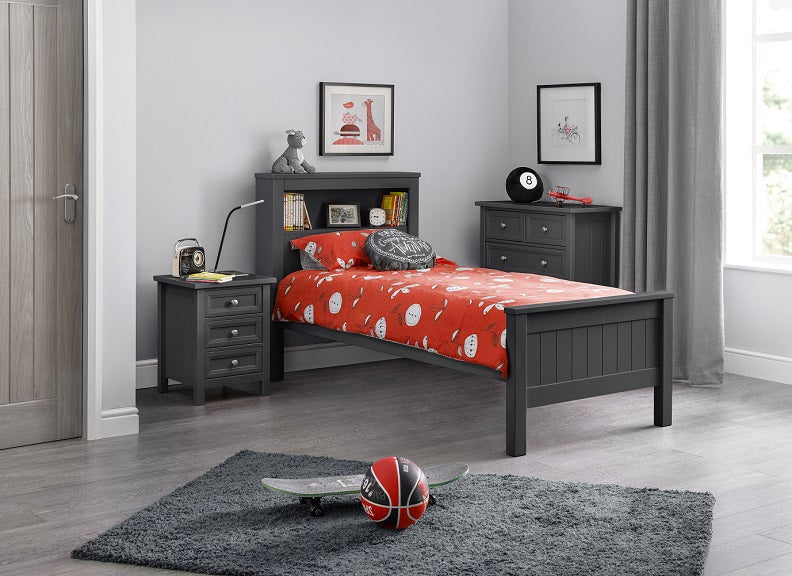 Maine Anthracite Bookcase Bed