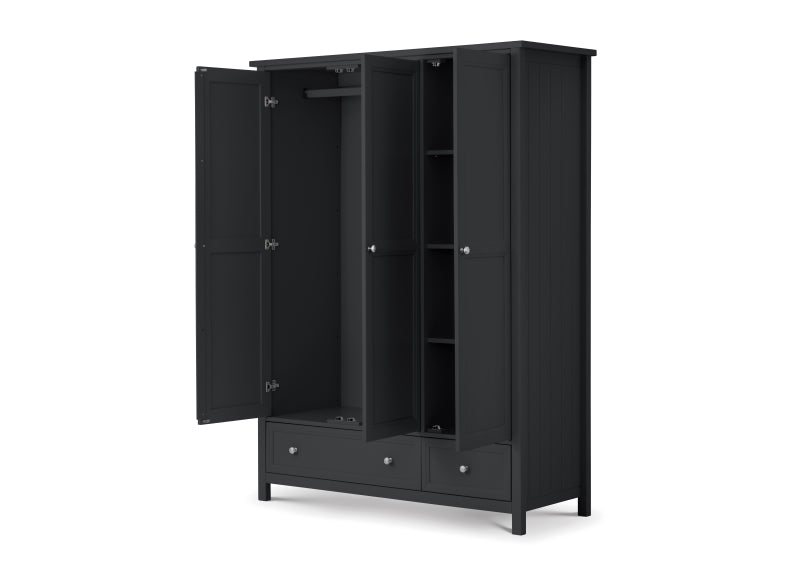 Maine Anthracite Three Door Combi Robe