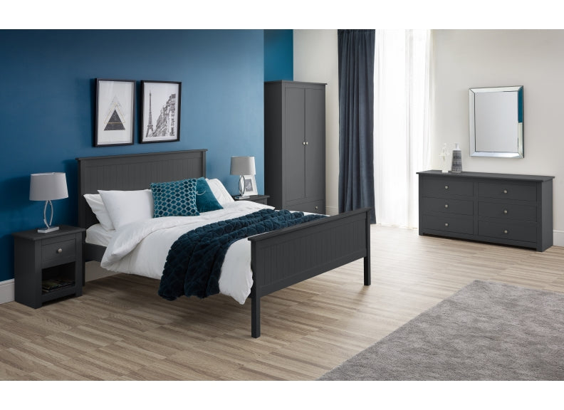 Maine Anthracite Six Drawer Wide Chest