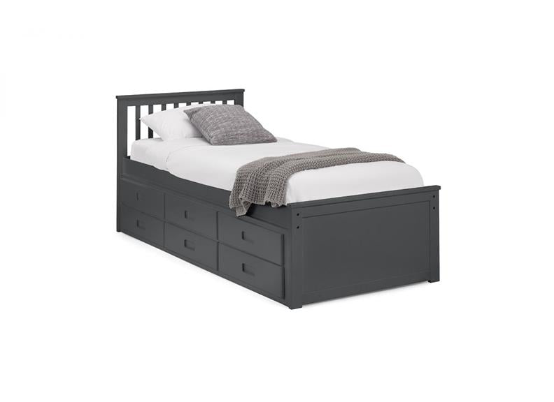 Maisie Bed With Under bed And Drawers - Anthracite Grey