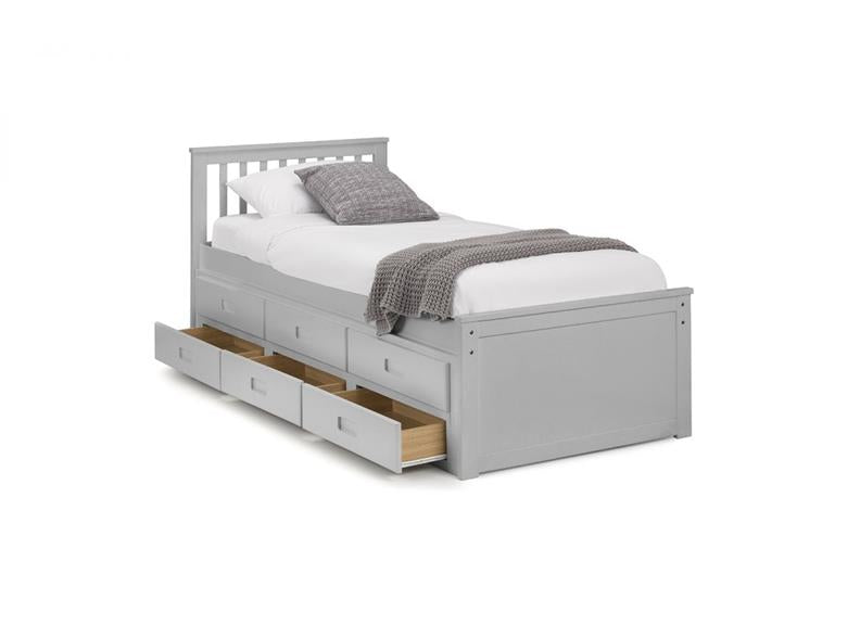Maisie Bed With Underbed And Drawers - Dove Grey