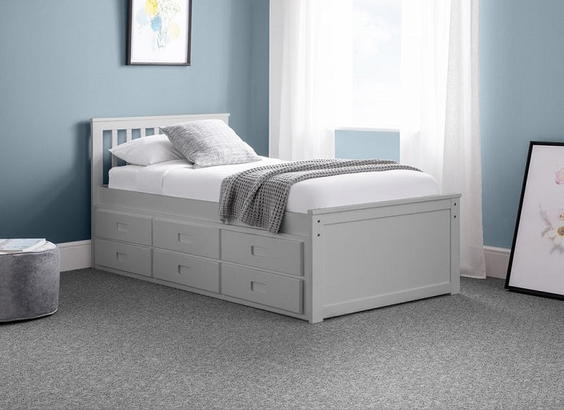 Maisie Bed With Underbed And Drawers - Dove Grey