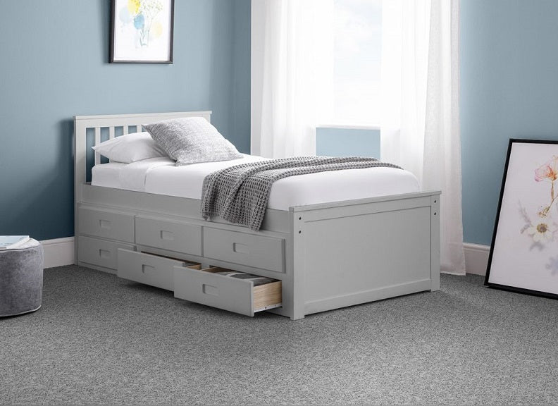 Maisie Bed With Underbed And Drawers - Dove Grey