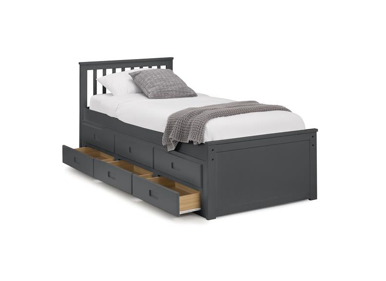 Maisie Bed With Under bed And Drawers - Anthracite Grey