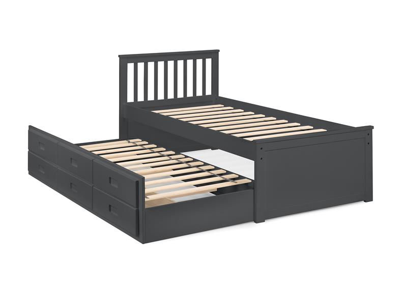 Maisie Bed With Under bed And Drawers - Anthracite Grey