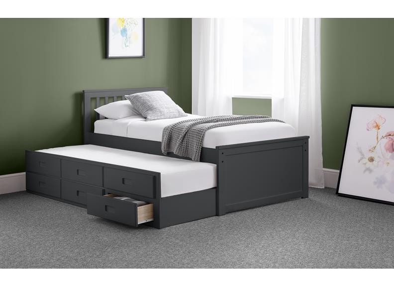 Maisie Anthracite Bed - base open
