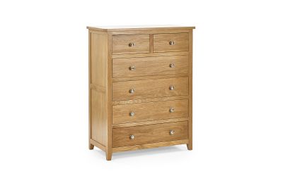 Mallory 4+2 Drawer Chest - Solid Oak and Oak Veneer Storage Solution