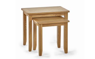 Mallory Nest of 2 Tables - Stylish Solid Oak Solution for Extra Surface Space