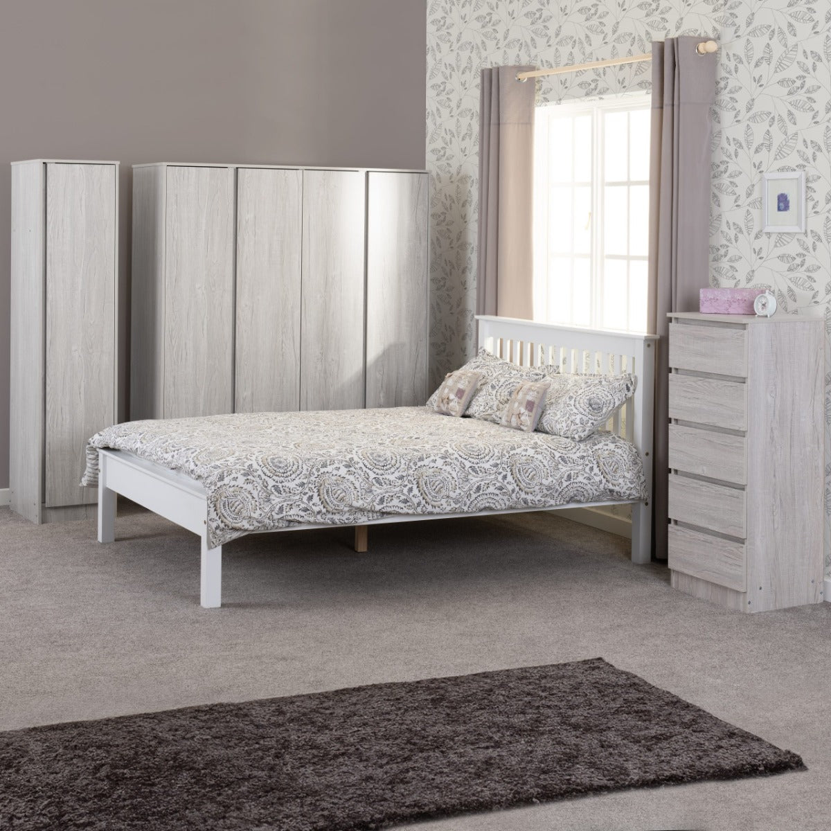 Monaco 4ft Bed Low Foot End in White – Sturdy & Stylish Bed Frame | Free Nationwide Delivery by Homeline Furniture