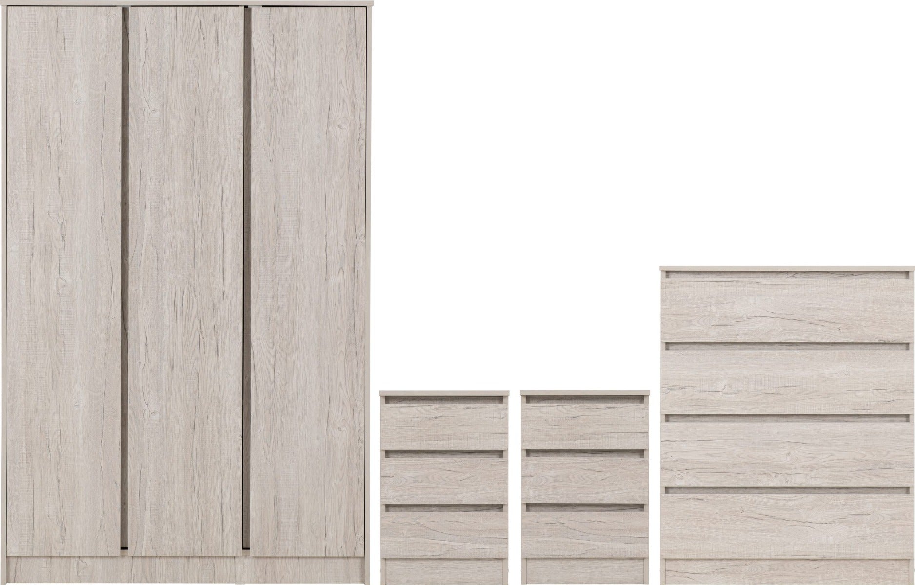 Malvern 3 Door Wardrobe Set Urban Snow