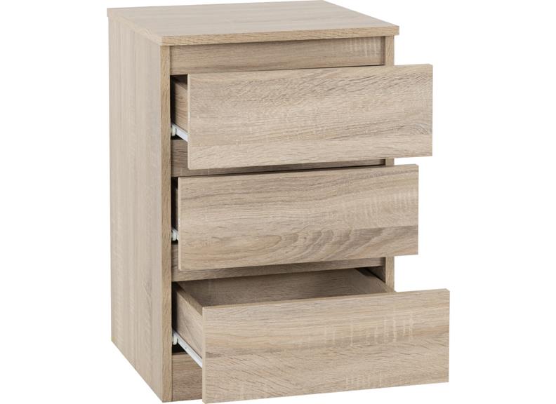 Malvern 3 Drawer Bedside Sonoma Oak