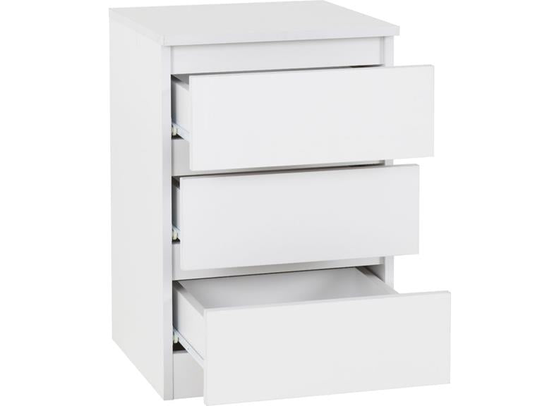 Malvern White Bedside - open