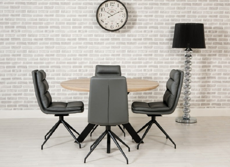 Manhattan Oval 1.8 m Dining Table W/Four Nobo Dining Chairs