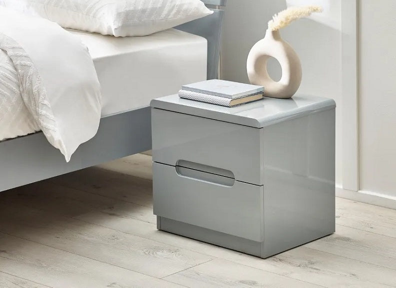 Manhattan Grey Gloss Bedside Table
