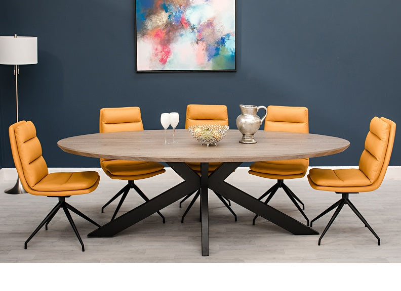 Nobo Ochre Dining Chairs W/Black Base - room