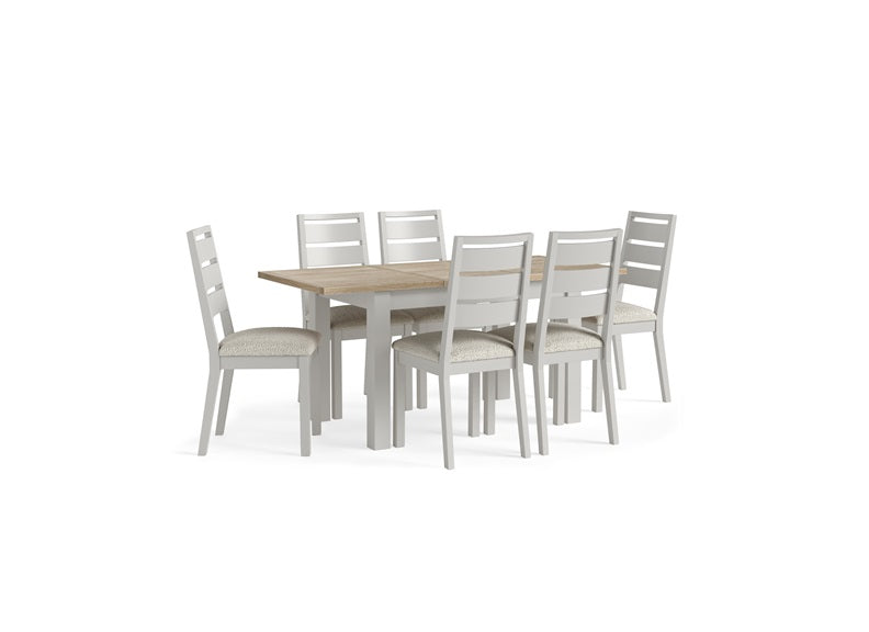 MODERN COUNTRY GREY DINING CHAIR (BOUNCLE WHITE)__ FREE NATIONWIDE DELIVERY BY HOMELINE FURNITURE