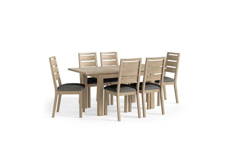 MODERN COUNTRY OAK DINING CHAIR (BOUCLE GREY)__ FREE NATIONWIDE DELIVERY BY HOMELINE FURNITURE