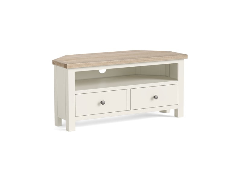 MC Grey Corner TV Stand - metal handles