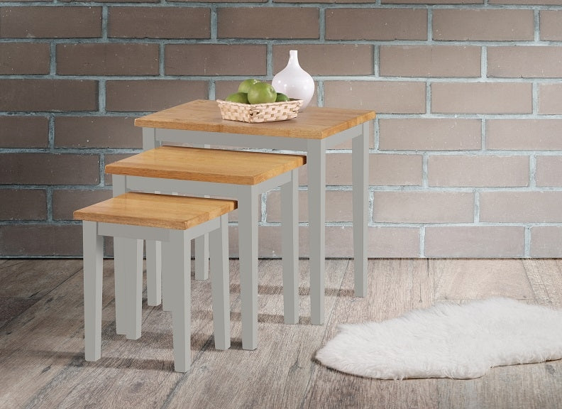 Melissa Grey & Oak Nest Of Tables