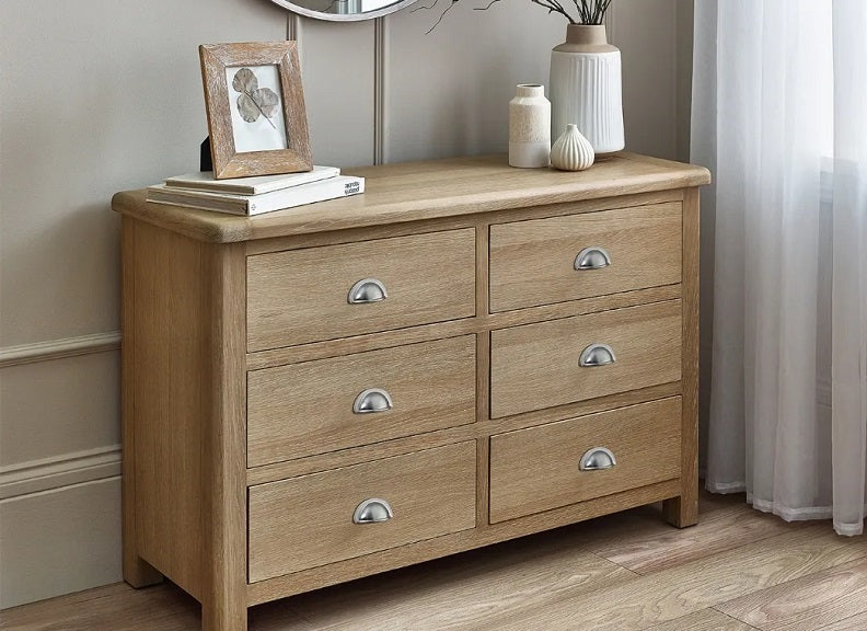 Memphis Six Drawer Chest - cup handles