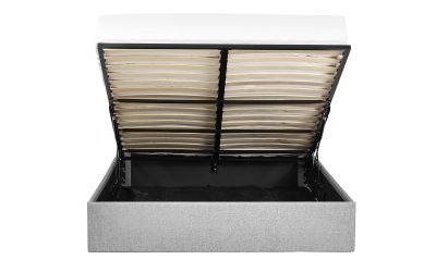 Merida Lift-Up Storage Bed 150CM - Grey Linen | Ottoman Storage Bed