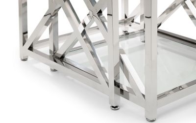 Miami Nest of Tables – Chrome Frame & Tempered Glass