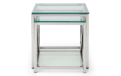 Miami Nest of Tables – Chrome Frame & Tempered Glass
