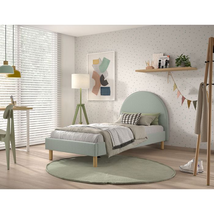 MOON BED 90 X 200 CM GREEN BOUCLE
