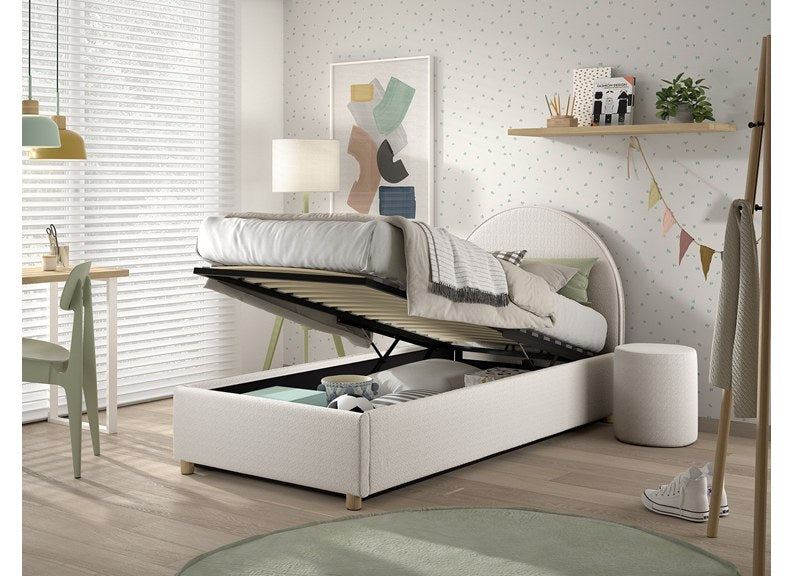 Moon Pink Ottoman Bed