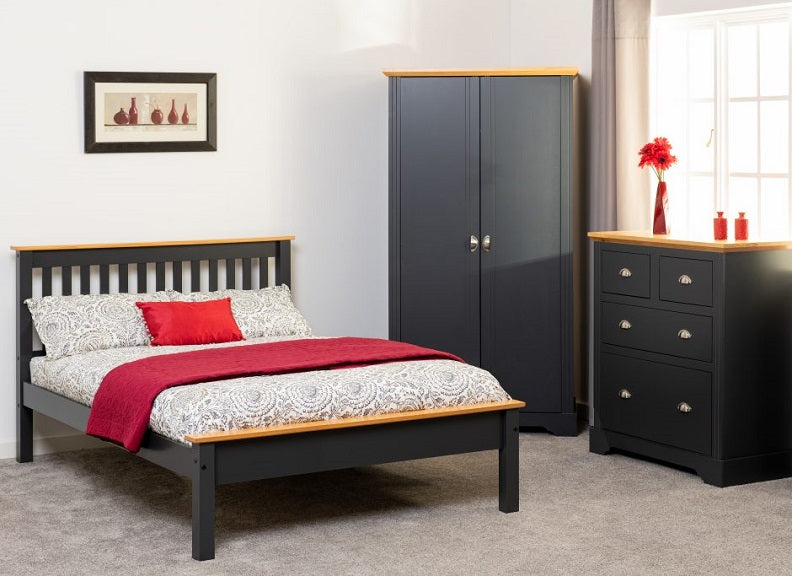Monaco Grey & Oak Low Foot Bed