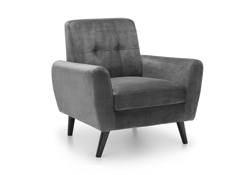 Monza Grey Velvet Armchair