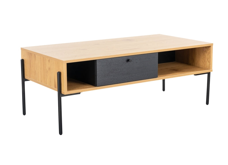 Madrid Oak & Black 120 cm Coffee Table - Special Offer
