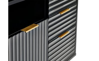 Murano 2 Door 2 Drawer Sideboard - Matte Black | Sleek Storage Solution