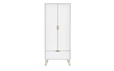 Murano 2 Door 1 Drawer Wardrobe - Matte White | Elegant Storage Solution