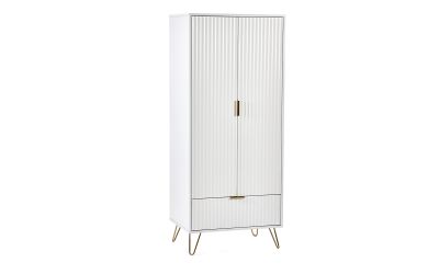 Murano 2 Door 1 Drawer Wardrobe - Matte White | Elegant Storage Solution
