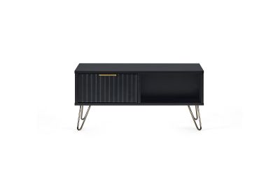 Murano Coffee Table - Matte Black | Stylish Centrepiece with Sculpted Fronts