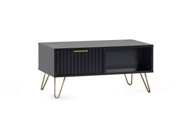 Murano Coffee Table - Matte Black | Stylish Centrepiece with Sculpted Fronts